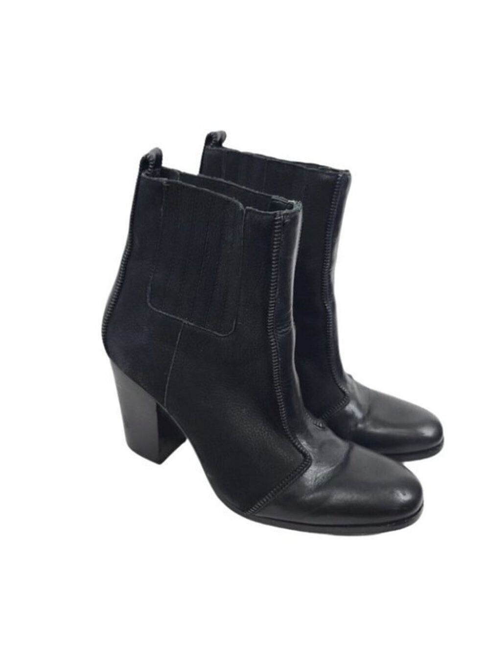 Rachel Zoe Kane Leather Zipper Teeth Boots 9